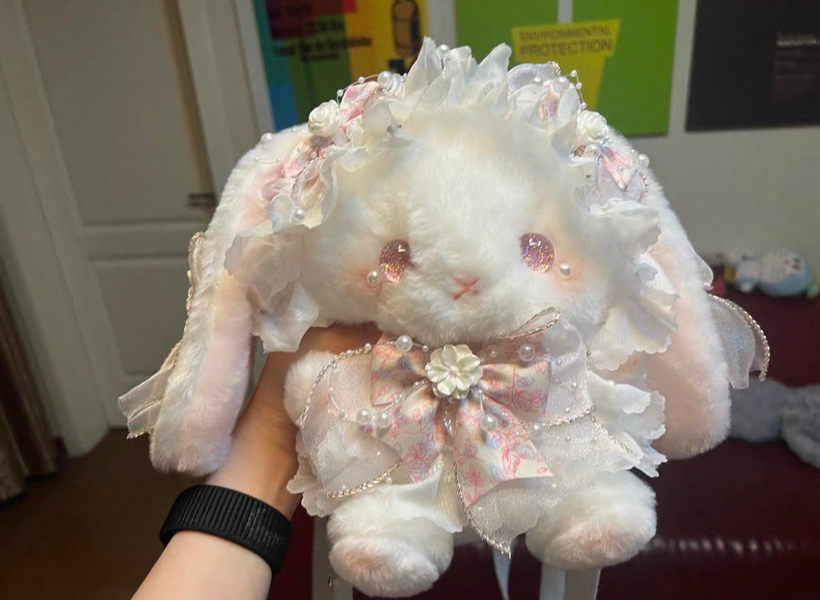 Imported Kawaii Lolita Plush Bunny Bag 🎀 Soft Girl Cute Doll Purse