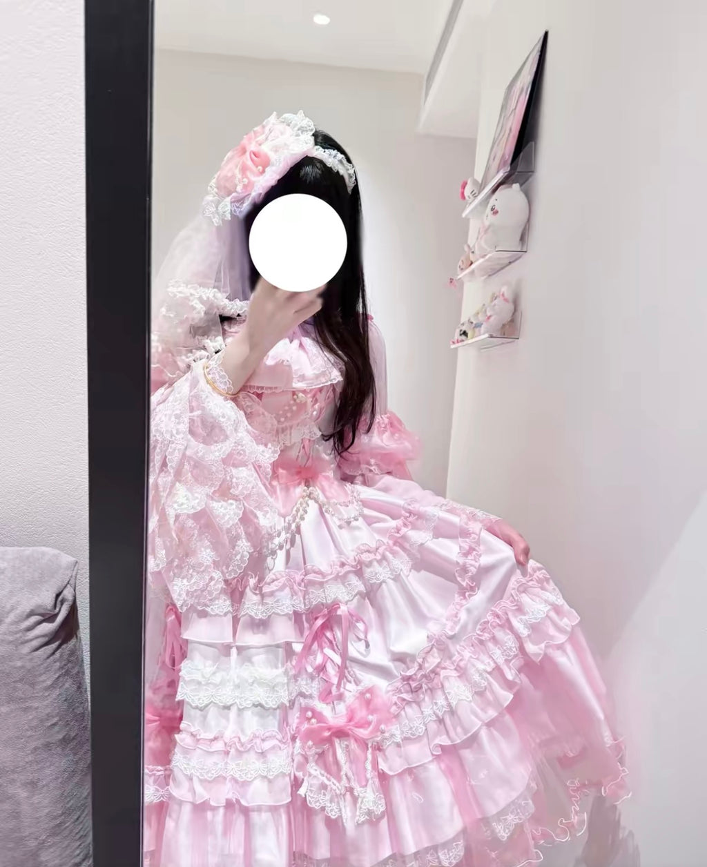 Pink and white lace and ribbon dress with a touch of fairy charm #fairykei #kawaii