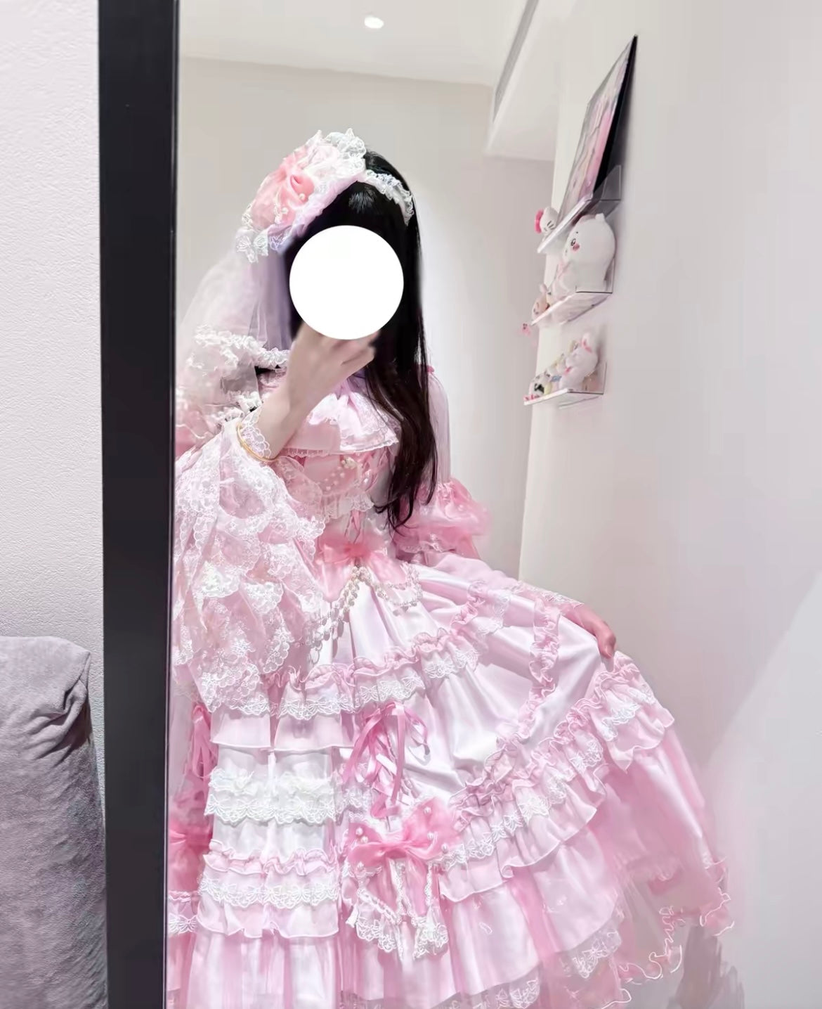 Pink and white lace and ribbon dress with a touch of fairy charm #fairykei #kawaii