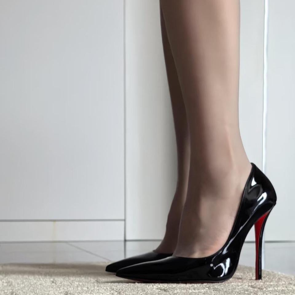 Christian Louboutin So Kate 120 patent pumps.