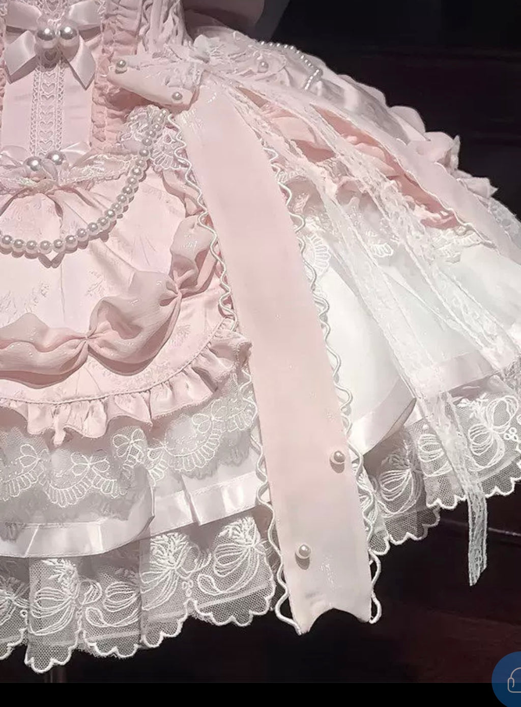 Luxury Pink Lolita Dress 🎀 Lace Bow Princess Cosplay Outfit – Kawaii Corset Style