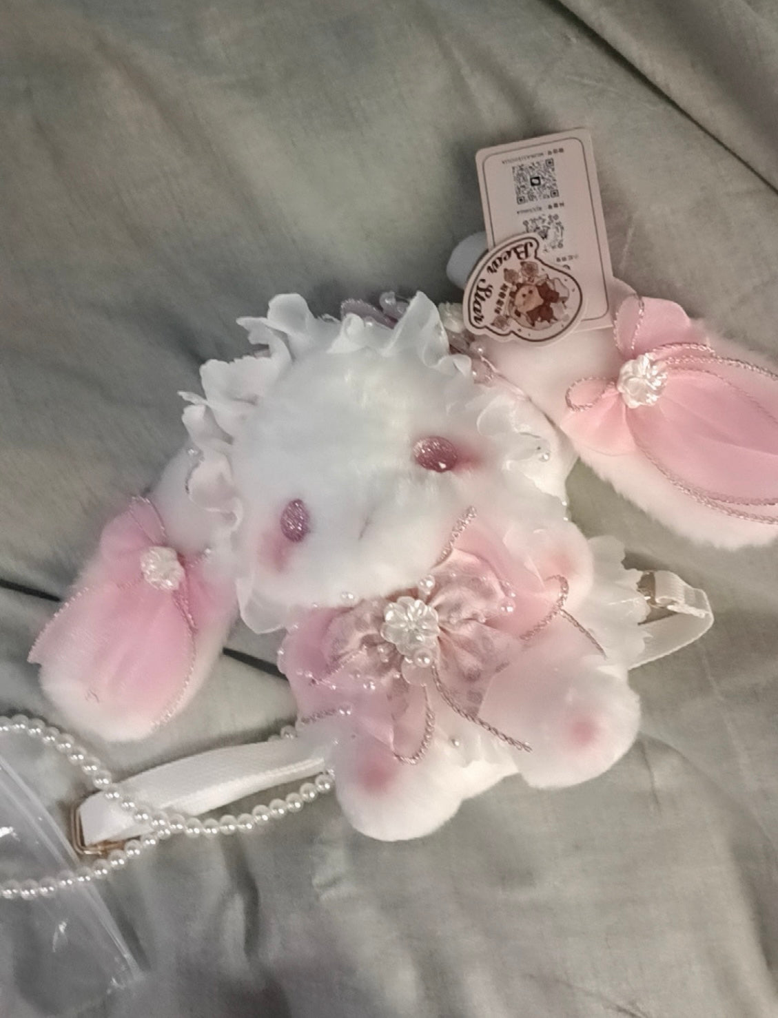 Imported Kawaii Lolita Plush Bunny Bag 🎀 Soft Girl Cute Doll Purse