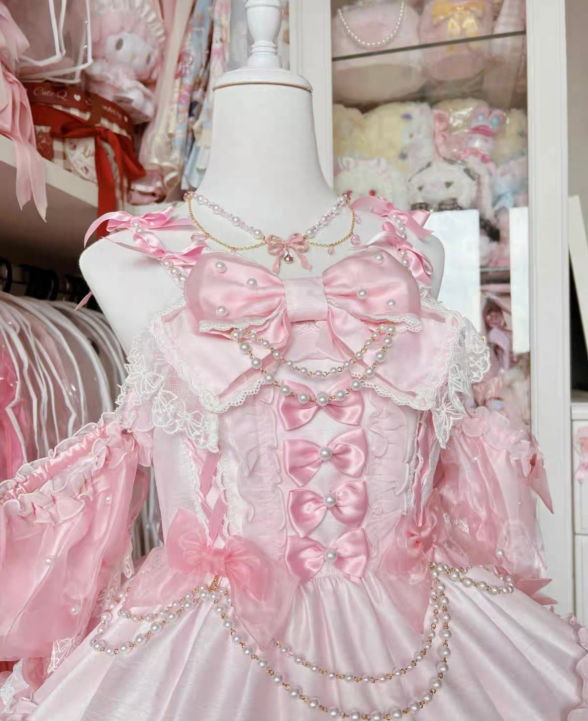 Pink and white lace and ribbon dress with a touch of fairy charm #fairykei #kawaii