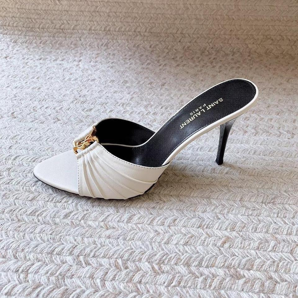 Saint Laurent Babylone Cassandre leather mules