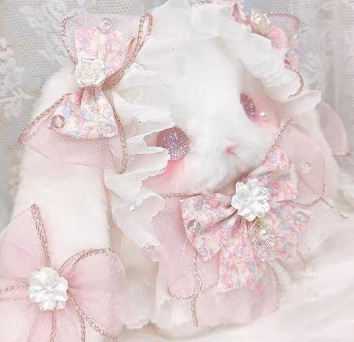 Imported Kawaii Lolita Plush Bunny Bag 🎀 Soft Girl Cute Doll Purse