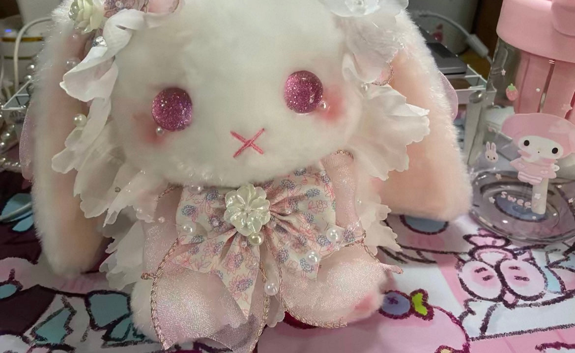 Imported Kawaii Lolita Plush Bunny Bag 🎀 Soft Girl Cute Doll Purse