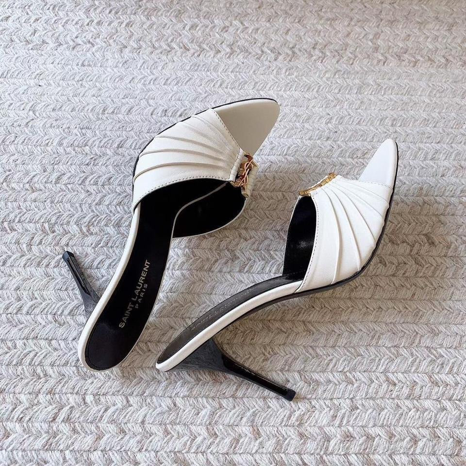 Saint Laurent Babylone Cassandre leather mules