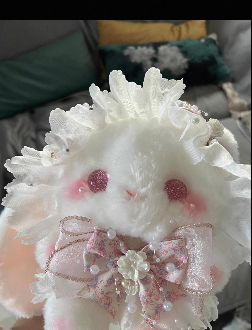 Imported Kawaii Lolita Plush Bunny Bag 🎀 Soft Girl Cute Doll Purse