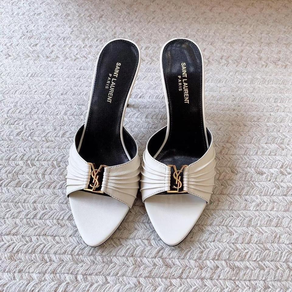 Saint Laurent Babylone Cassandre leather mules