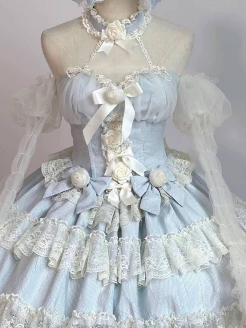 Blue Rose Princess Dress Set